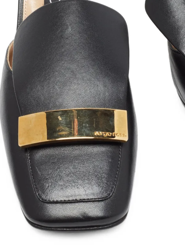 Sergio Rossi SR1 Leather Mules | ブラック | FARFETCH JP