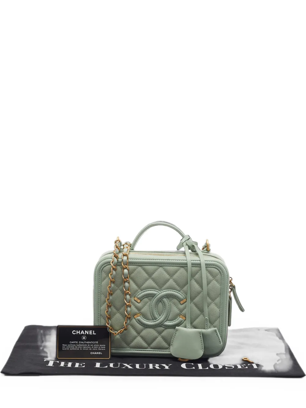 CHANEL Pre-Owned 2018 Medium CC Filigree vanity bag - Verde