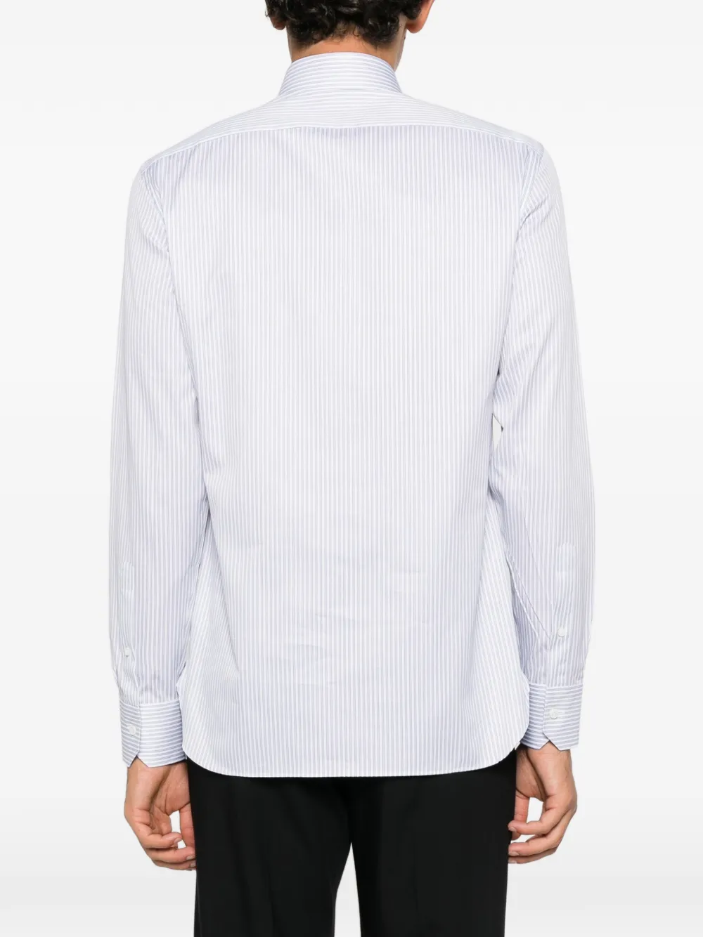 Zegna vertical-stripe cotton shirt Wit