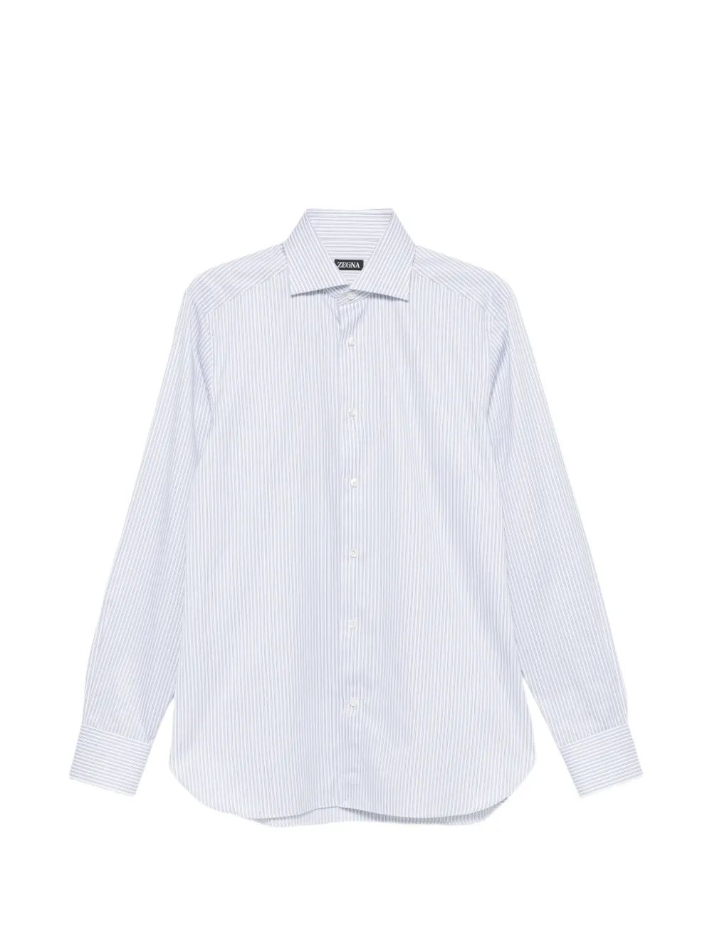 Zegna vertical-stripe cotton shirt - Weiß