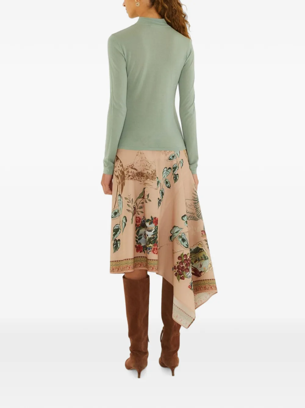 FARM Rio printed midi skirt Roze