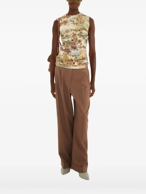 FARM Rio top fruncido con estampado gráfico