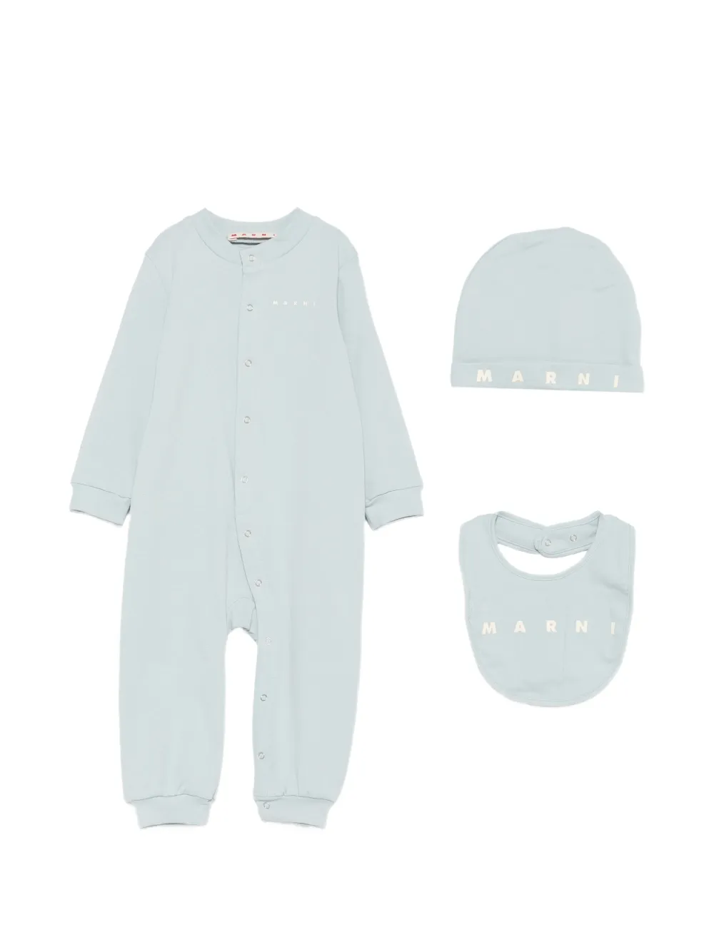 Marni Kids Strampler-Set mit Logo-Print (3er-Set) - Blau