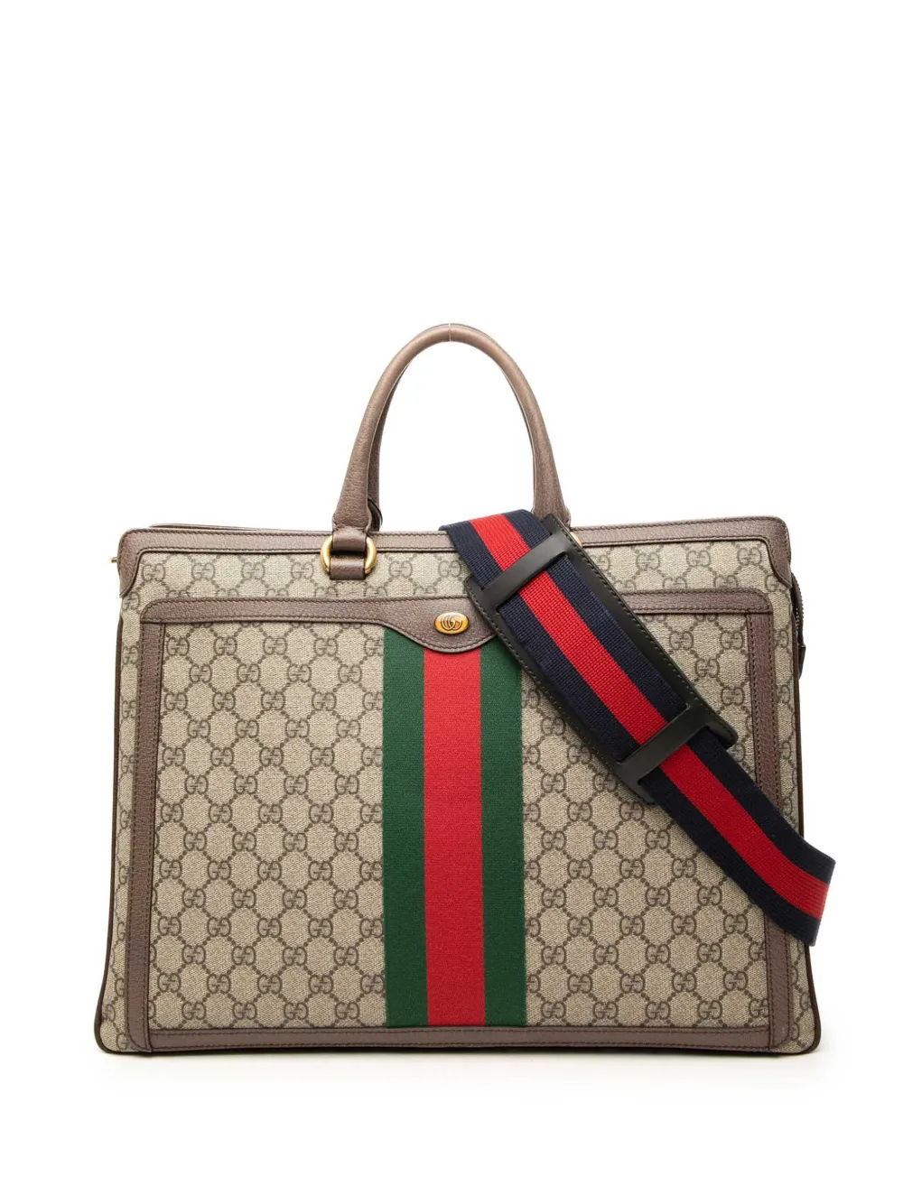 Gucci Pre-Owned 2000-2015 GG Supreme Ophidia Web Briefcase business bag - Toni neutri