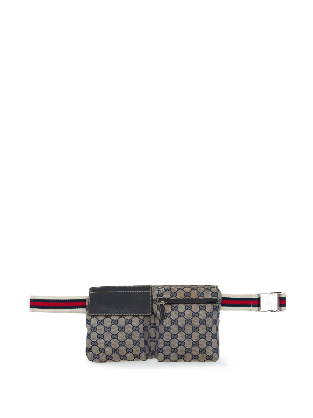 Gucci Pre-Owned 2000-2015 GG Canvas Web Double Pocket belt bag - Toni neutri