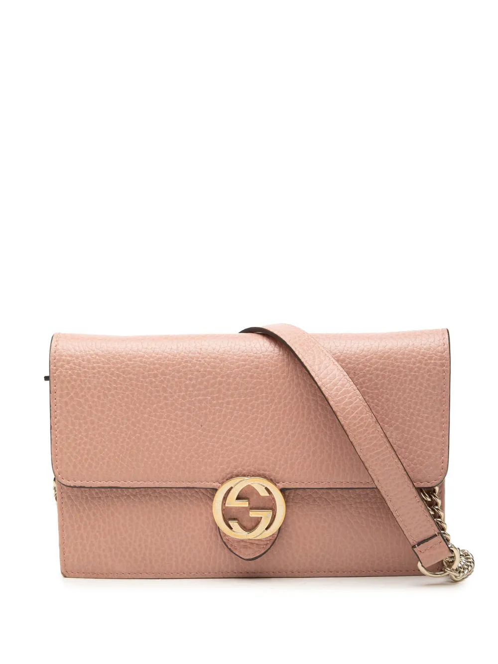 Gucci Pre-Owned 2000-2015 Dollar Calfskin Interlocking G Wallet on Chain crossbody bag - Marrone