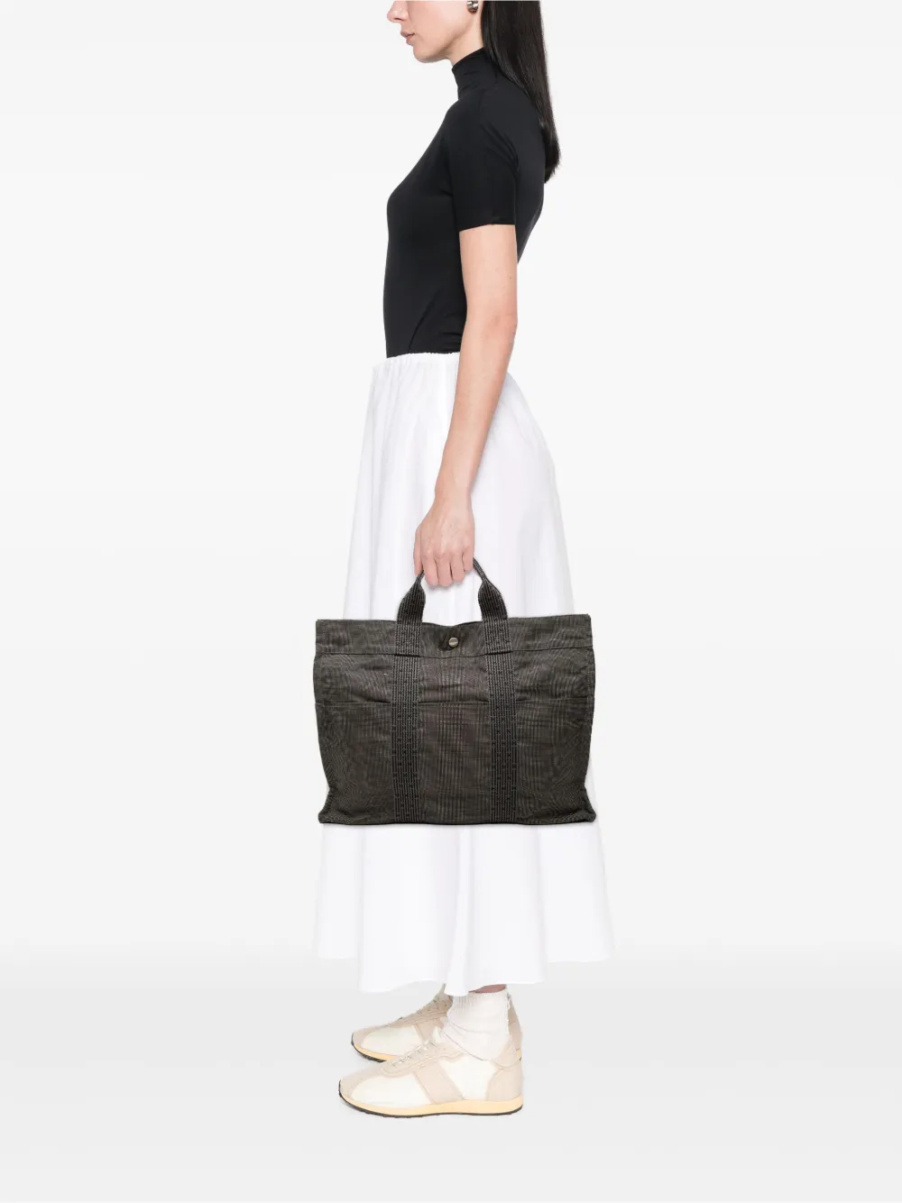 Hermès Pre-Owned 1990-2010 Cabas Herline MM canvas shopper Grijs