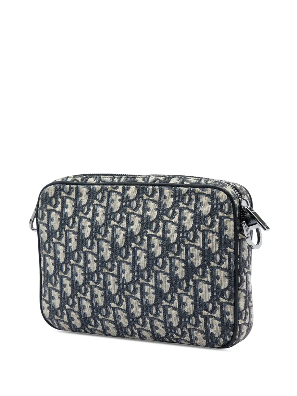 Christian Dior Pre-Owned 2023 Oblique canvas Saddle crossbodytas met drie vakken Blauw