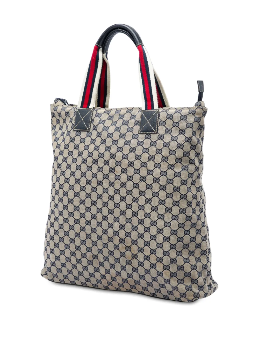 Gucci Pre-Owned 2016-2026 GG canvas Web vertical shopper Beige