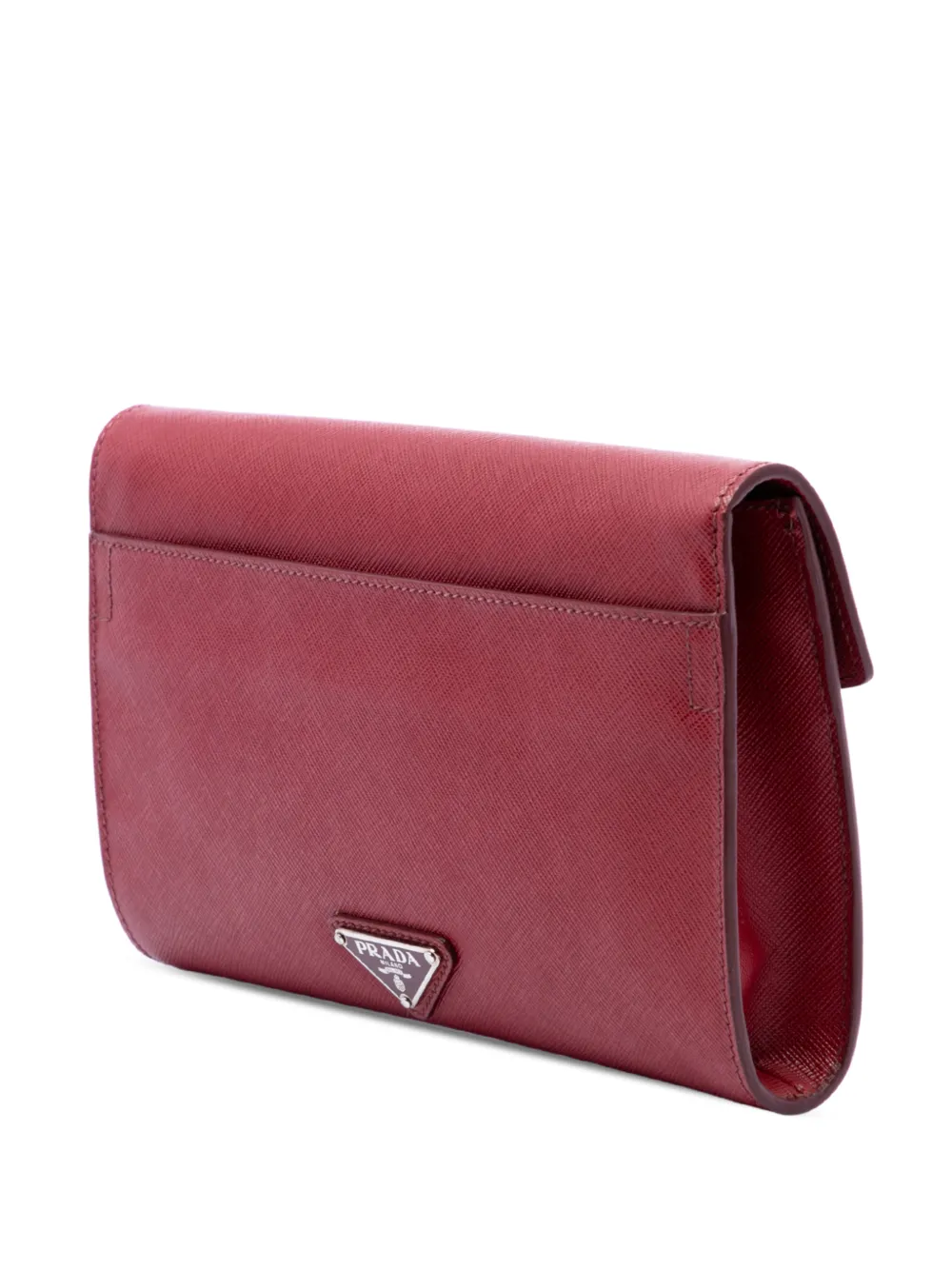 Prada Pre-Owned 2013-2026 Saffiano Envelope Pushlock clutch Rood