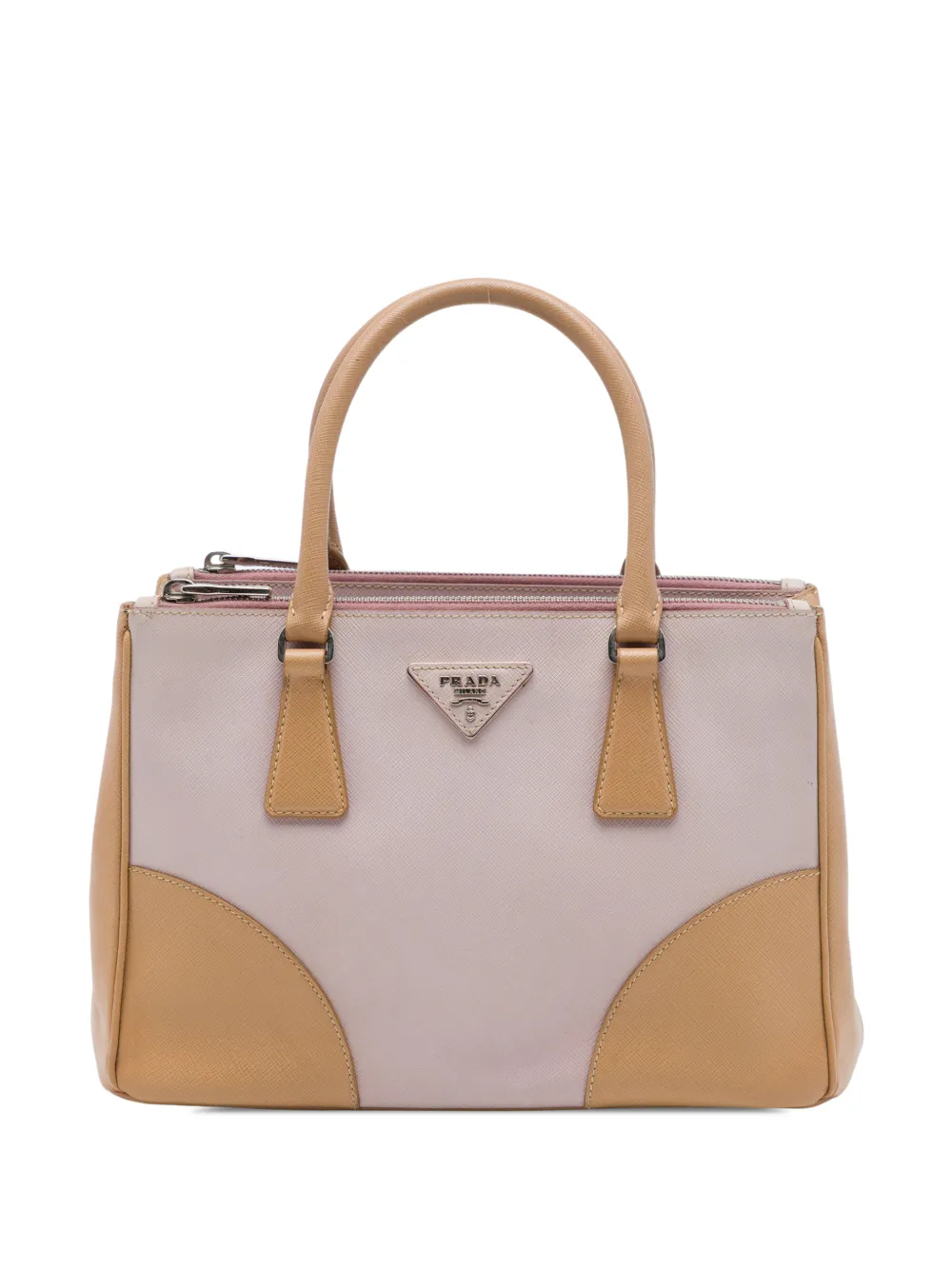 Prada Pre-Owned 2010-2026 Small Bicolor Saffiano Galleria Double Zip satchel - Rosa
