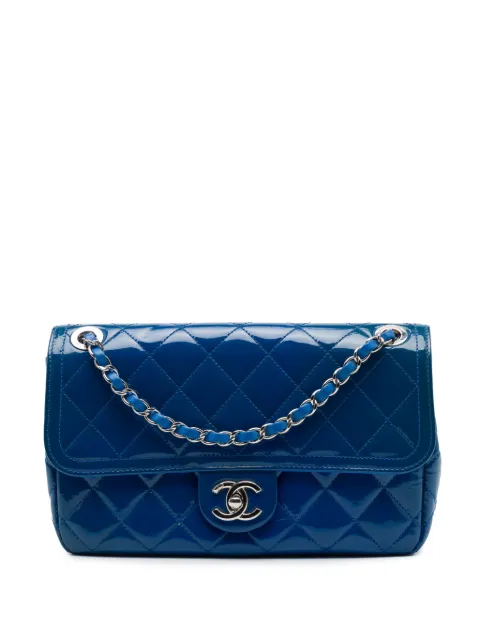 CHANEL Pre-Owned sac à bandoulière Coco Shine format moyen verni et matelassé à rabat (2014-2015)