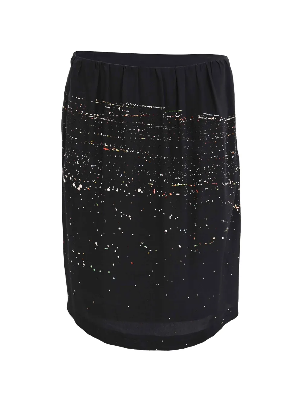 Dries Van Noten Pre-Owned printed silk mini skirt - Nero