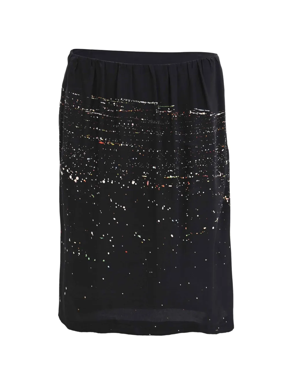 Dries Van Noten Pre-Owned printed silk mini skirt - Nero