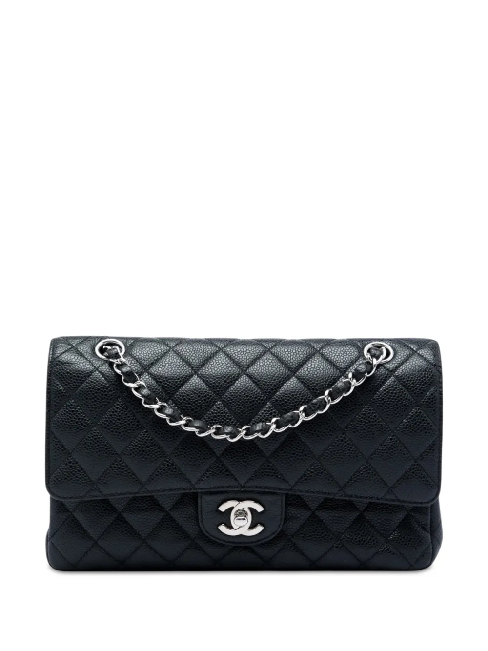 CHANEL Pre-Owned 2009-2010 Medium Classic Caviar Double Flap shoulder bag - Black