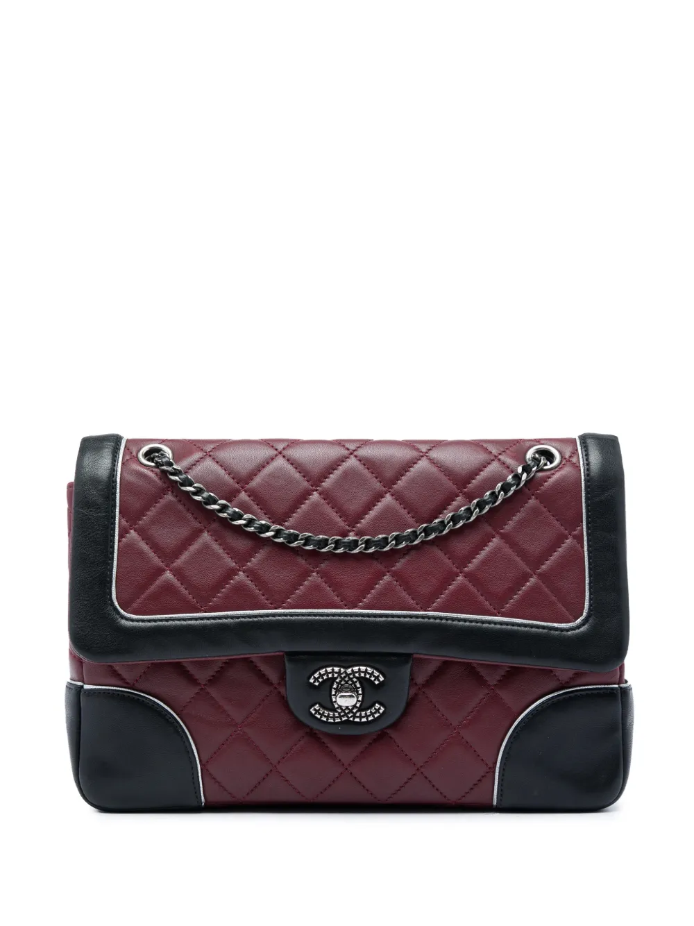 CHANEL Pre-Owned 2015-2016 Paris Salzburg Medium Bicolor Quilted Lambskin Tyrolean Flap shoulder bag - Rosso