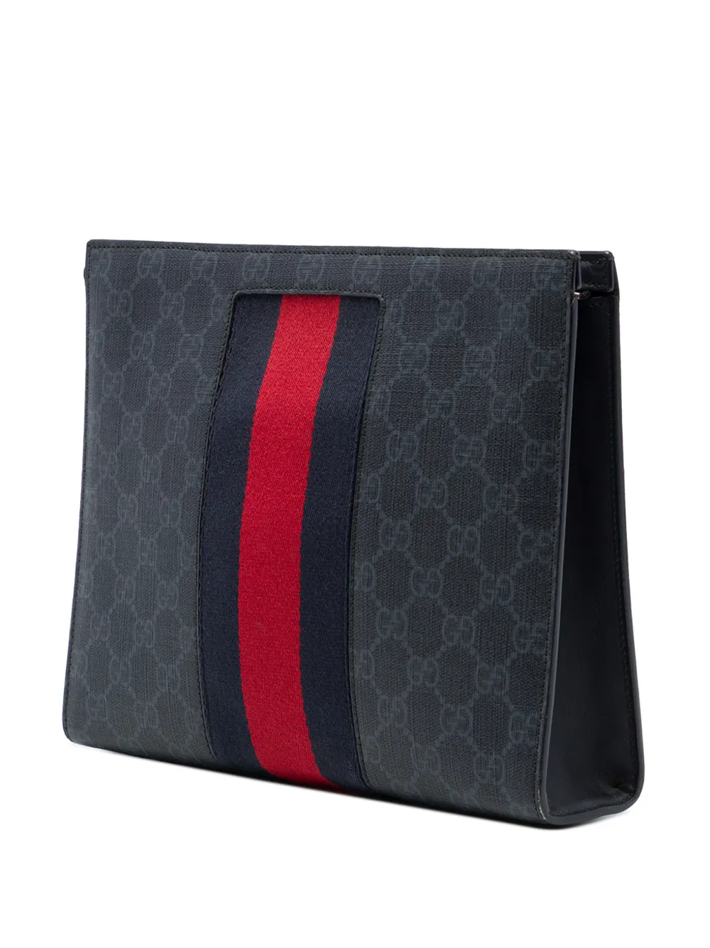 Gucci Pre-Owned 2000-2015 GG Supreme Web clutch Zwart