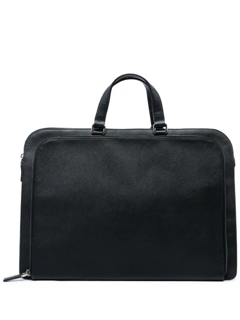 Prada Pre-Owned maletín de piel Saffiano con bolsillo en la parte delantera 2013-2026