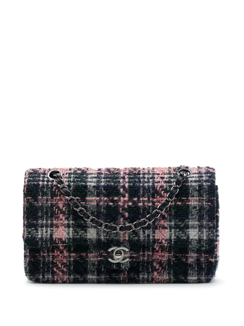 CHANEL Pre-Owned 2004-2005 Medium Classic Tweed Double Flap shoulder bag - Verde