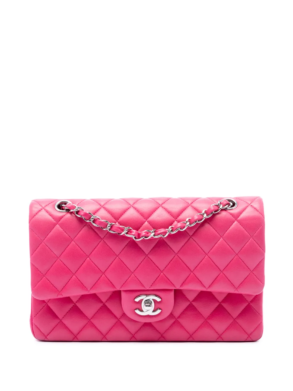 CHANEL Pre-Owned 2014 Medium Classic Lambskin Double Flap shoulder bag - Rosa