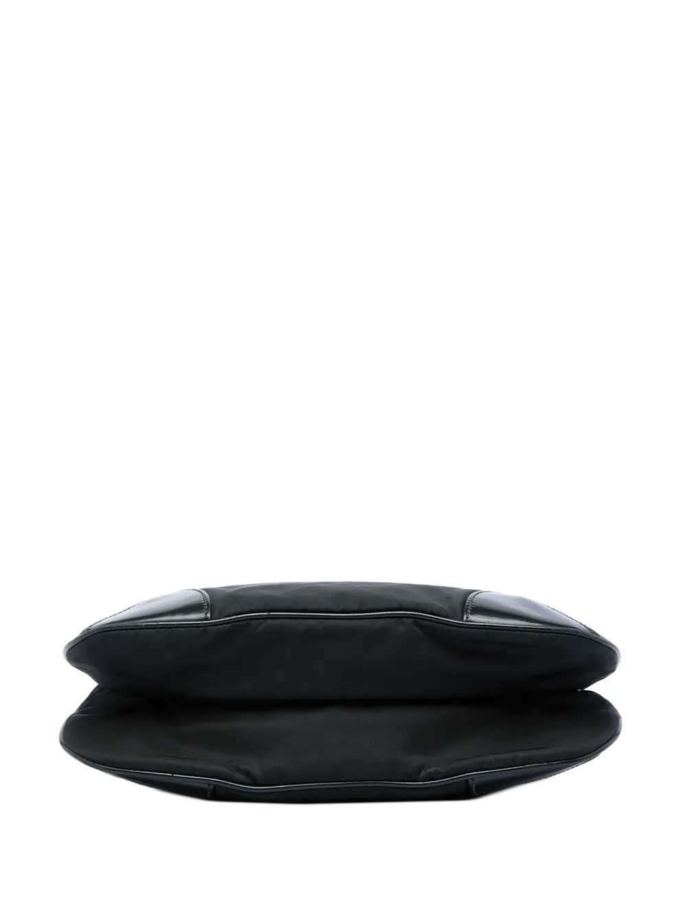 Prada Pre-Owned 2013-2026 Tessuto crossbodytas met leren afwerking en rits Zwart