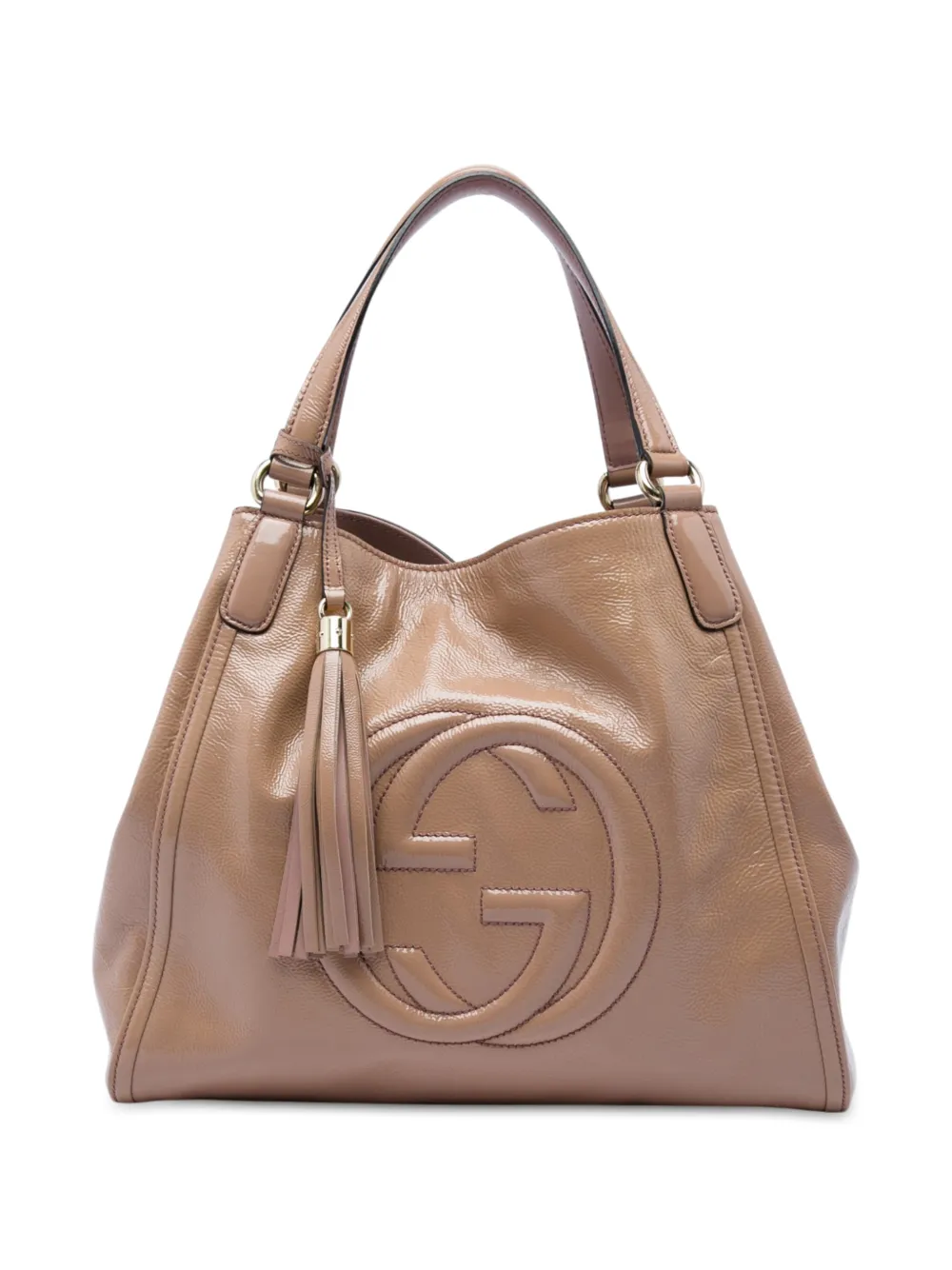 Gucci Pre-Owned 2016-2026 Medium Patent Soho Cellarius tote bag - Marrone