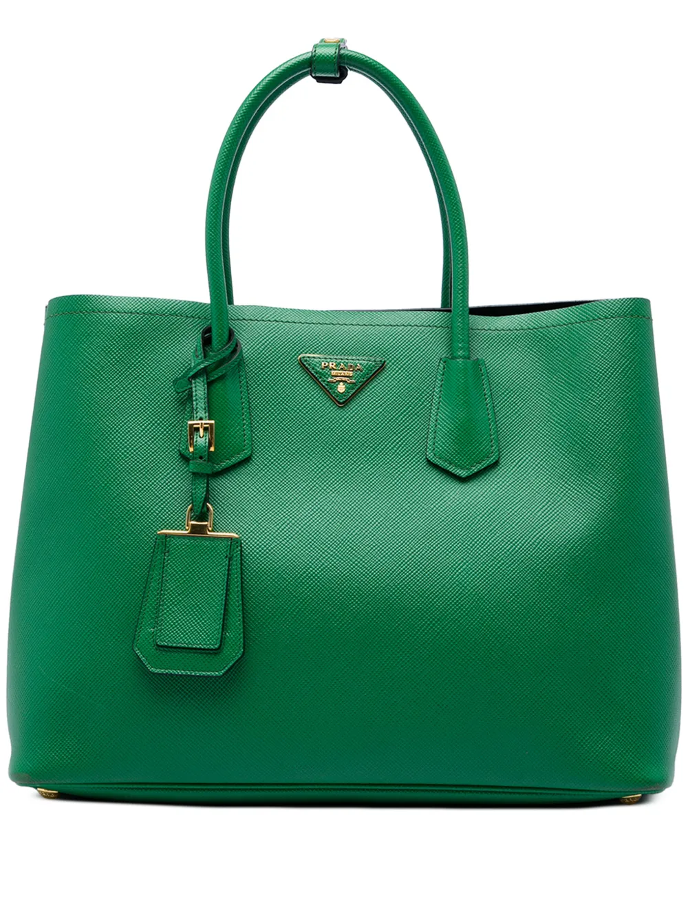 Prada Pre-Owned 2010-2026 Large Saffiano Cuir Double satchel - Verde