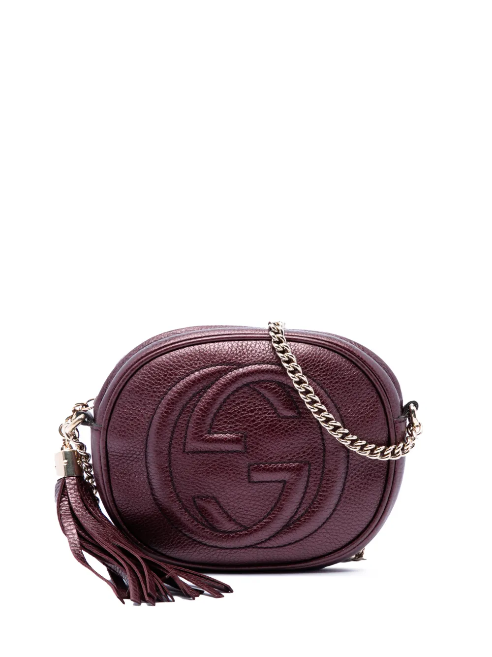 Gucci Pre-Owned 2016-2026 Mini Metallic Pebbled Calfskin Soho Chain crossbody bag - Viola