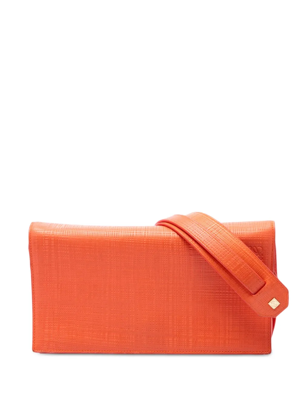 Loewe Pre-Owned 2015 Linen Embossed Calfskin Anagram Vega crossbody bag - Arancione