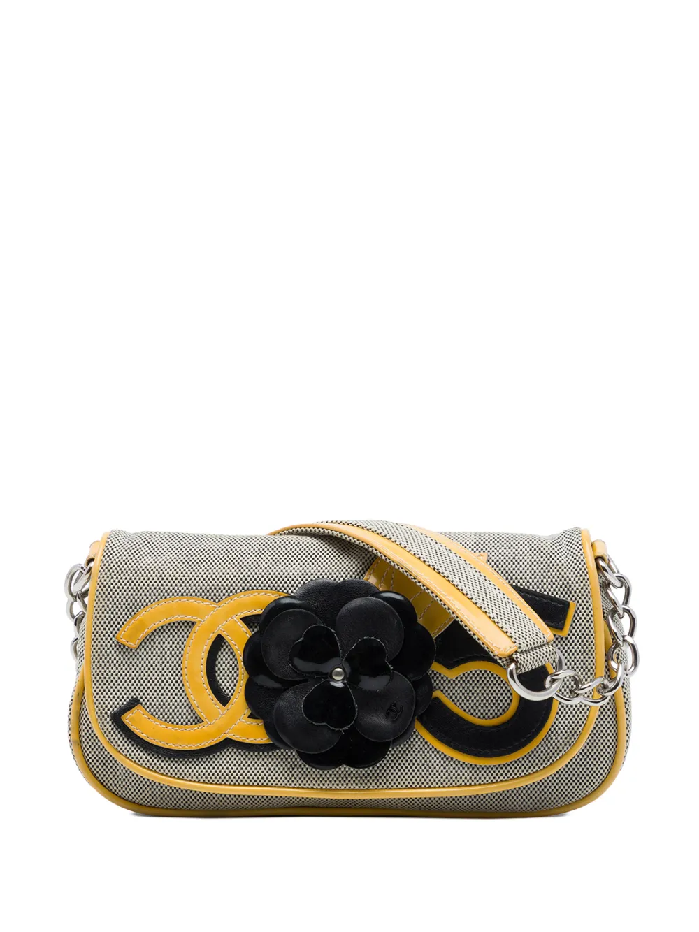CHANEL Pre-Owned 2005-2026 Canvas CC Camellia No. 5 shoulder bag - Grigio