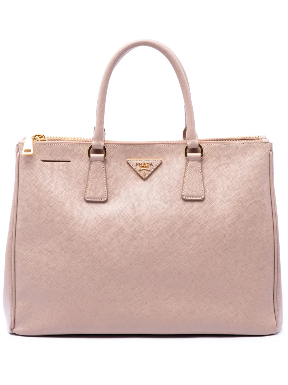 Prada Pre-Owned 2010-2026 Large Saffiano Lux Galleria Double Zip satchel - Marrone