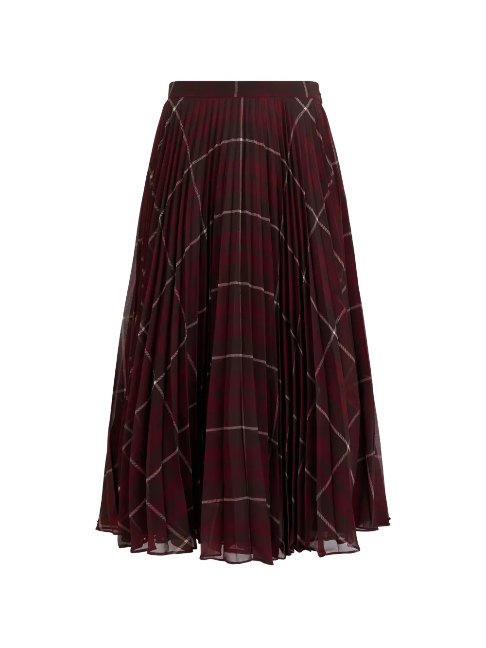 Max Mara Gonna plissettata a quadri - Rosso