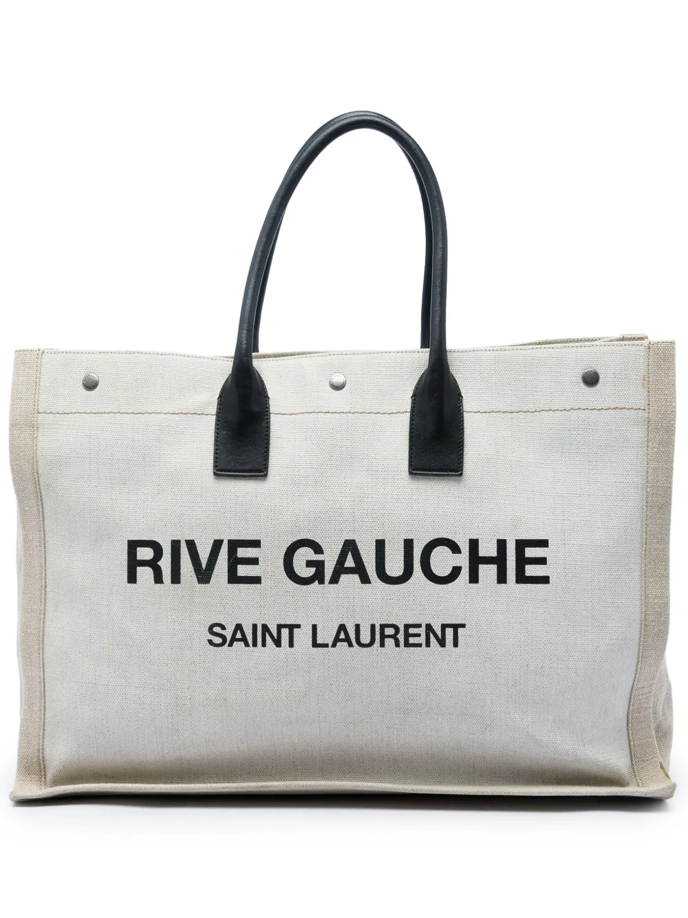 Saint Laurent Pre-Owned 2018 Large Canvas Rive Gauche tote bag - Toni neutri