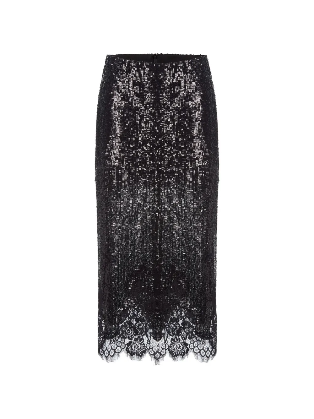 Monse lace-hem sequin-embellished skirt - Nero