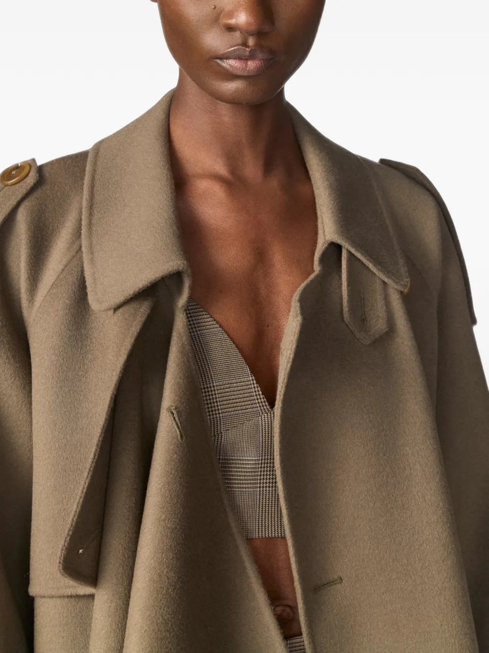 Monse Gedrapeerde trenchcoat Beige