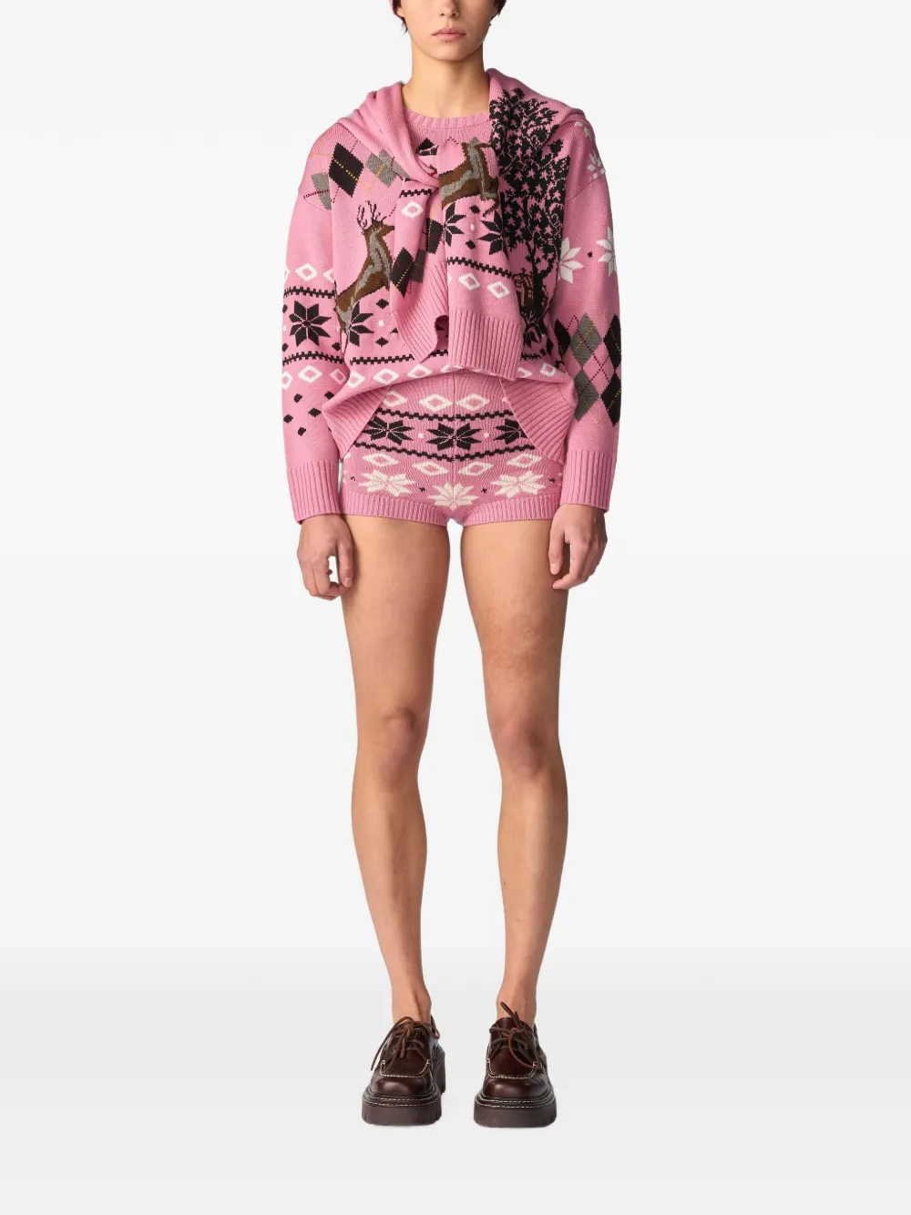 Monse Shorts van merinowol Roze