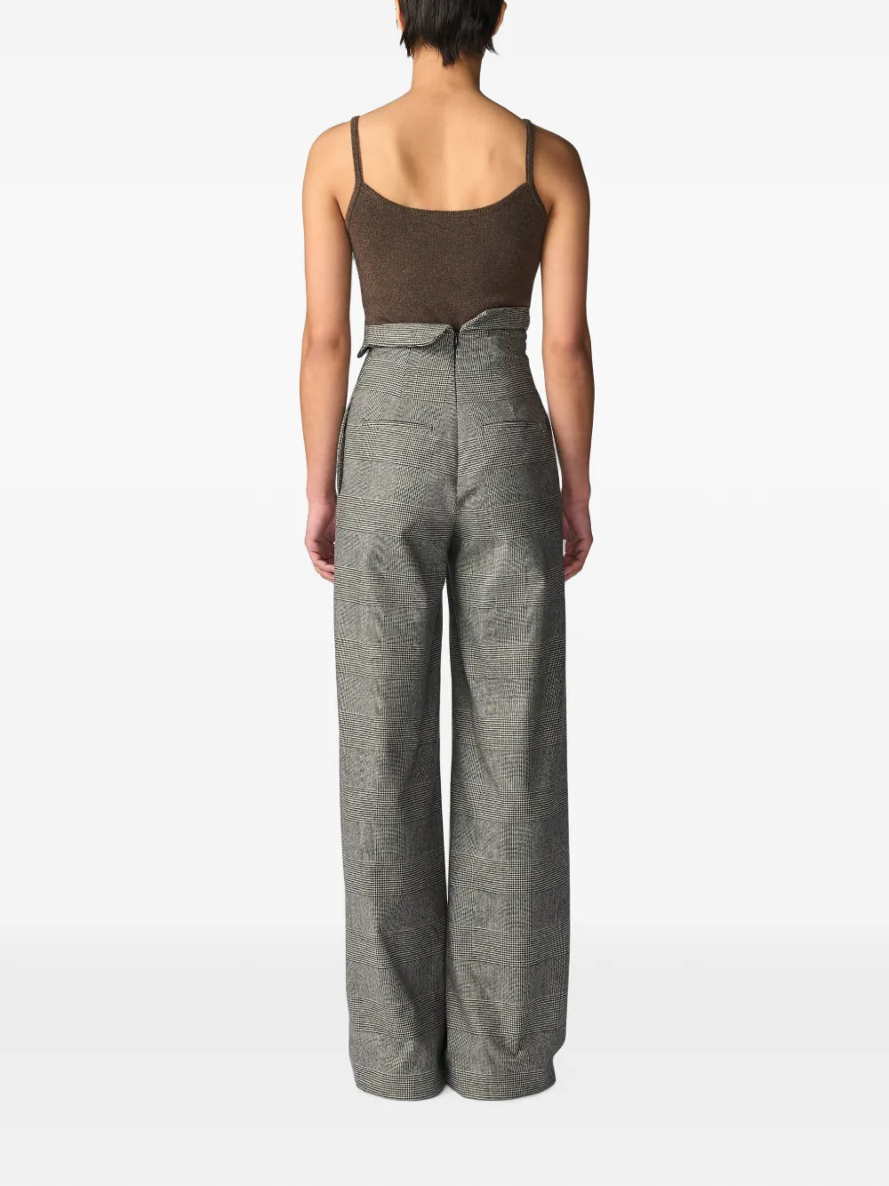 Monse Geruite broek met revers Grijs