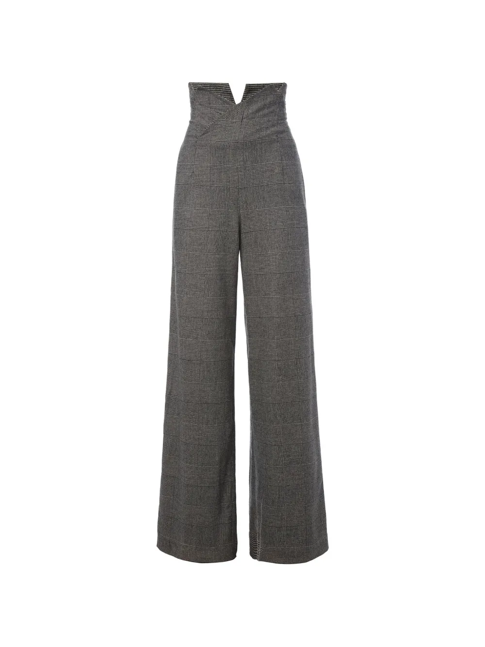 Monse lapel-waistband checked trousers