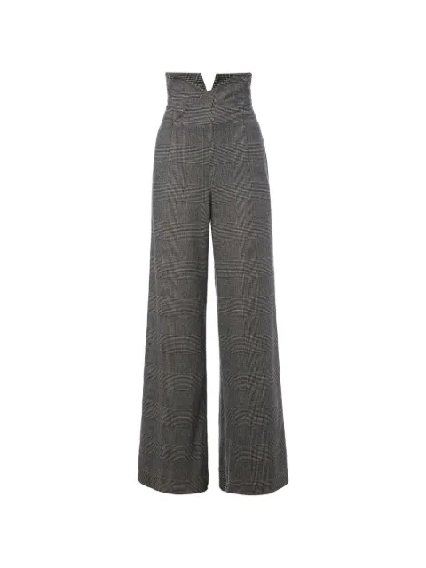 Monse lapel-waistband checked trousers