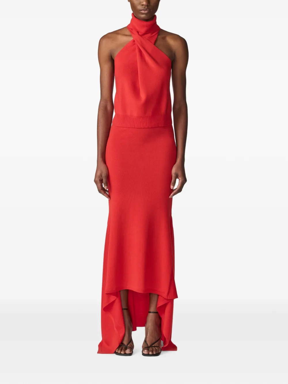 Monse Ribgebreide rok Rood