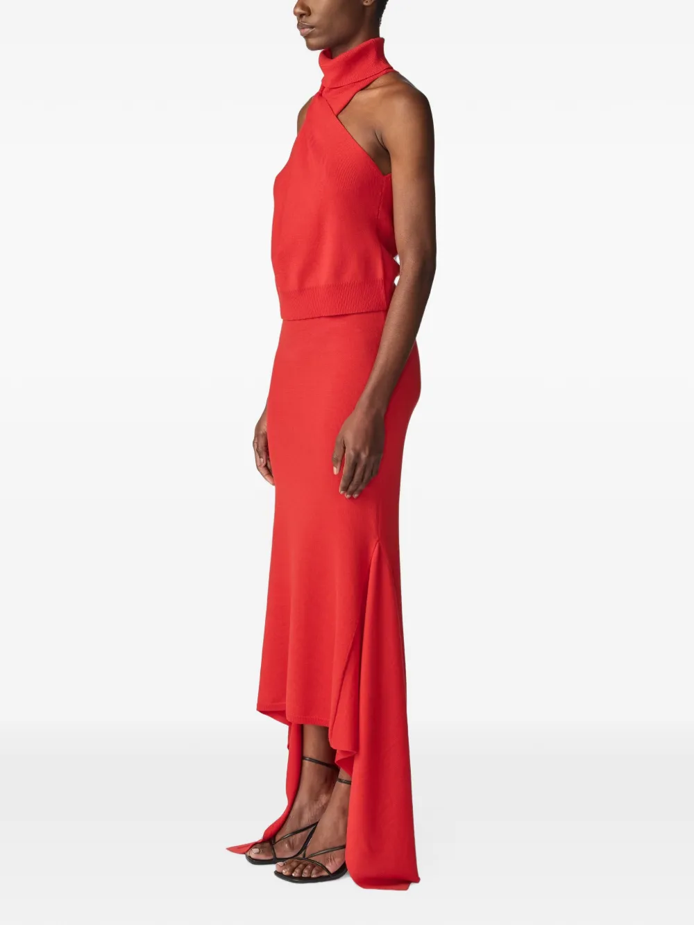 Monse Ribgebreide rok Rood