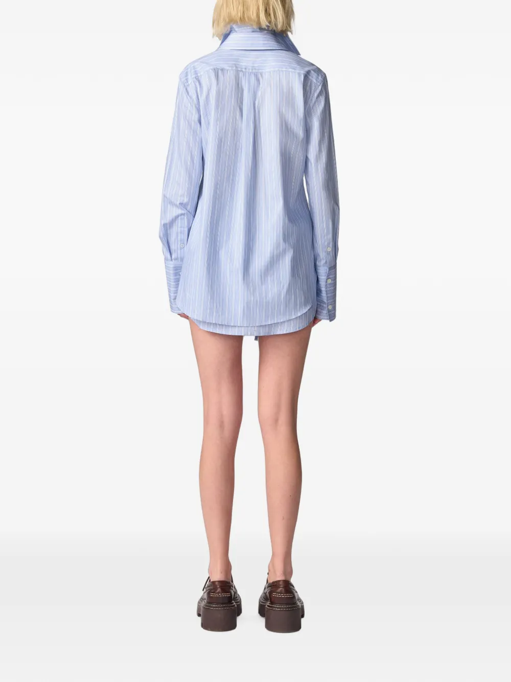 Monse Gestreepte blouse met zonnebloemdetail Blauw