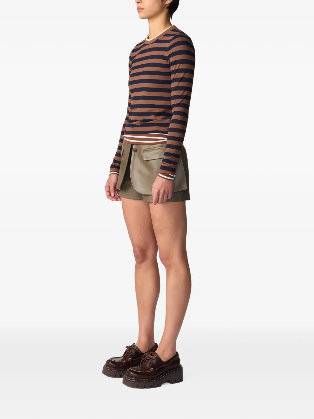 Monse striped double-layered T-shirt Bruin