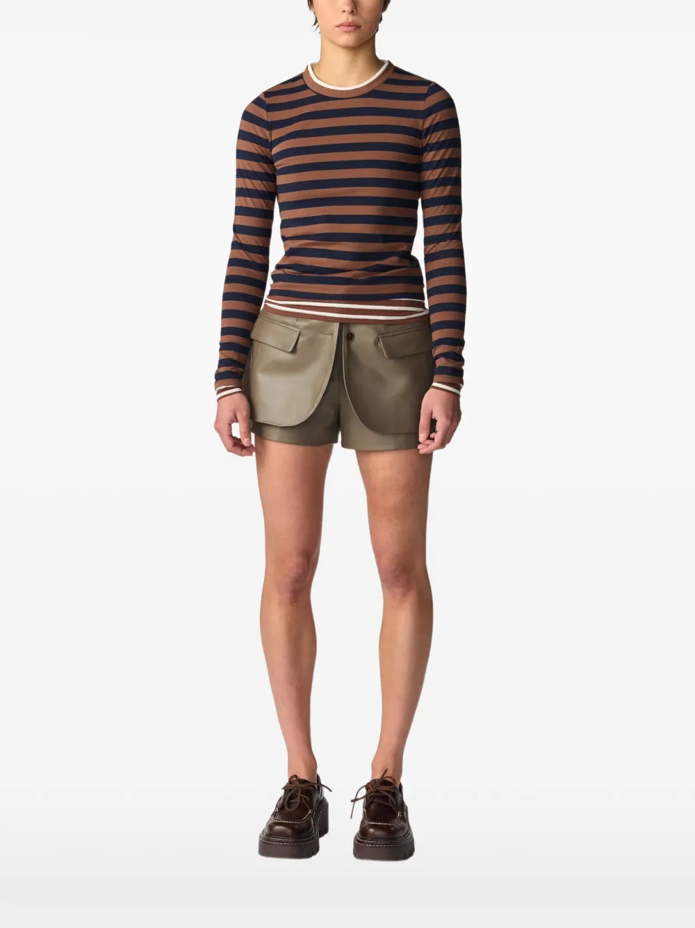 Monse striped double-layered T-shirt Bruin