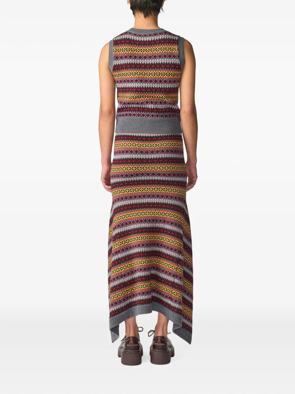 Monse Fair Isle asymmetrische rok Grijs
