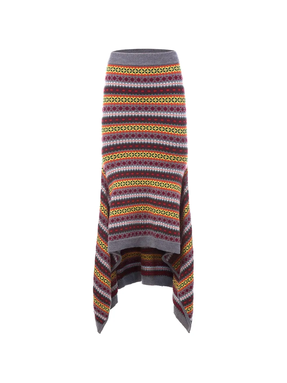 Monse Fair Isle asymmetric skirt - Grigio