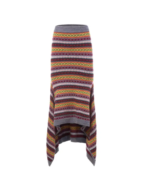 Monse Fair Isle asymmetric skirt