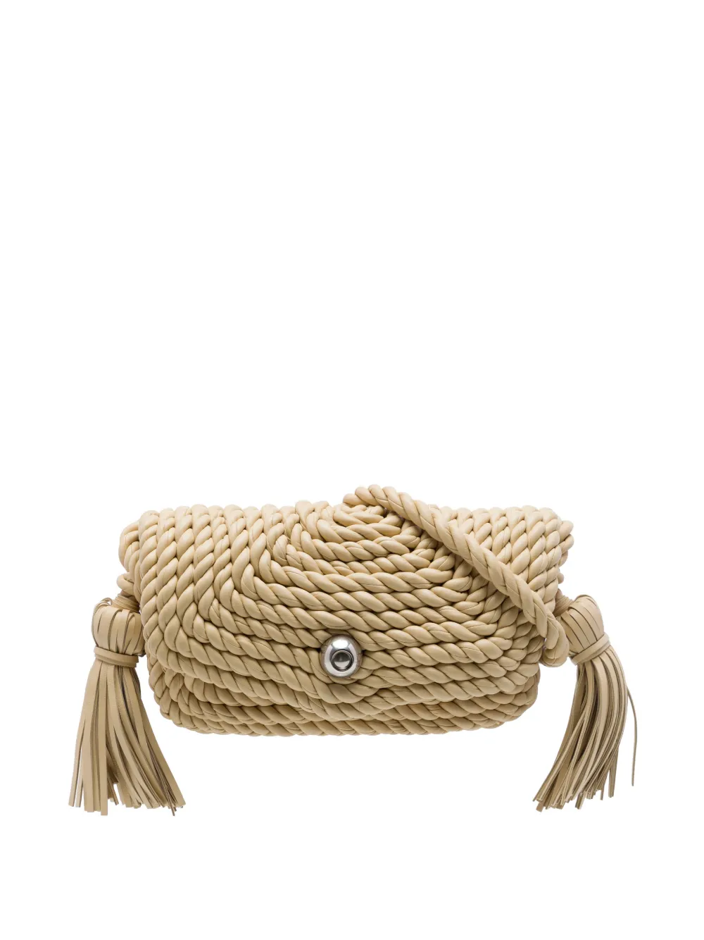 Bottega Veneta Pre-Owned 2012-2026 Twisted Lambskin Torchon Tasseled crossbody bag - Toni neutri