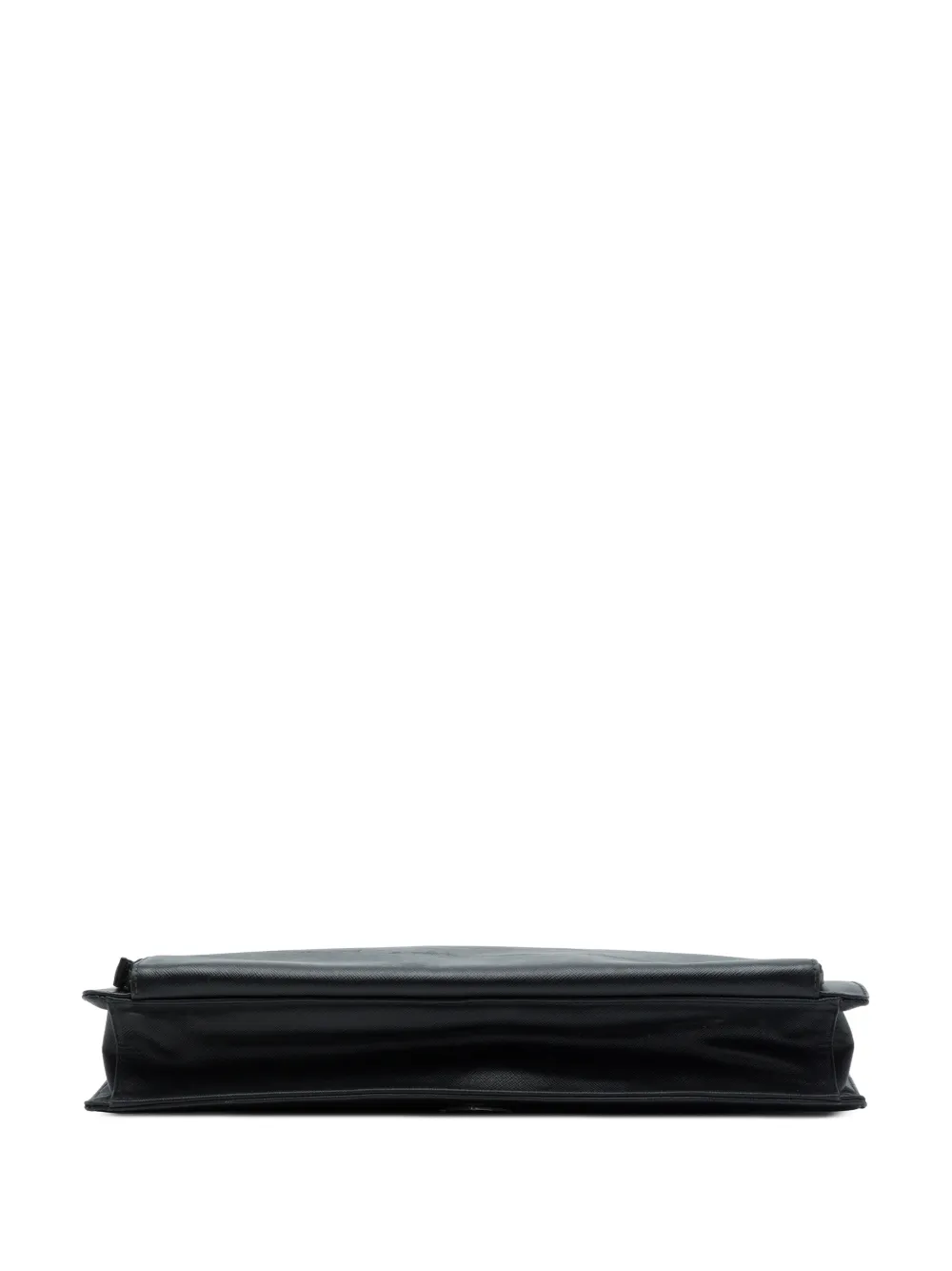 Prada Pre-Owned 2013-2025 Saffiano Cuir Travel tas met rits en zak Zwart