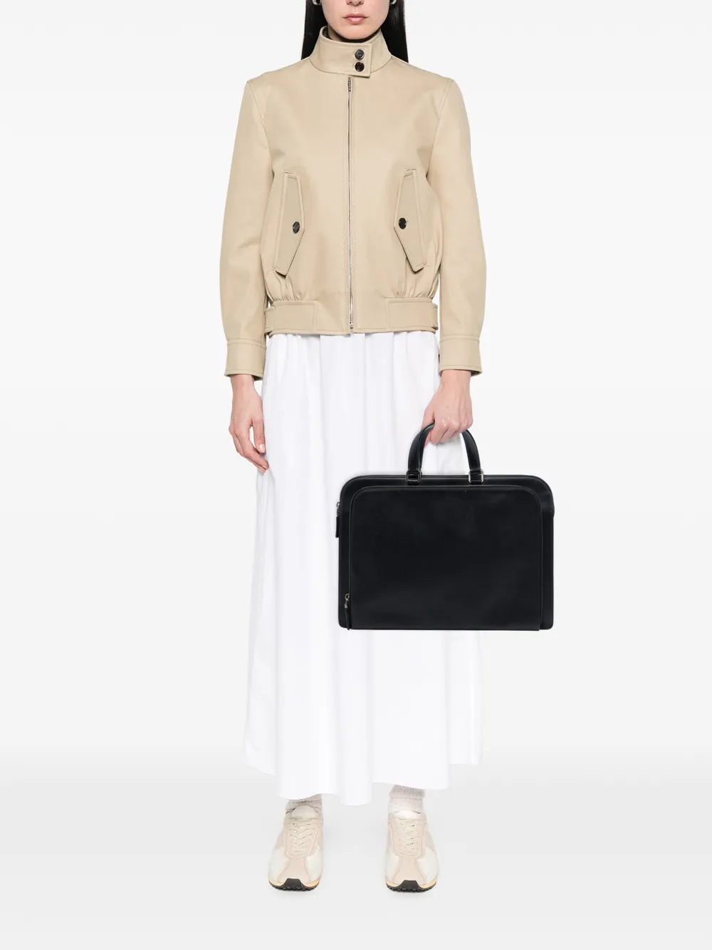 Prada Pre-Owned 2013-2025 Saffiano Cuir Travel tas met rits en zak Zwart